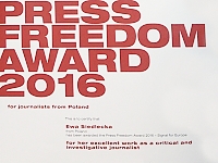 Press Freedom Award 2016